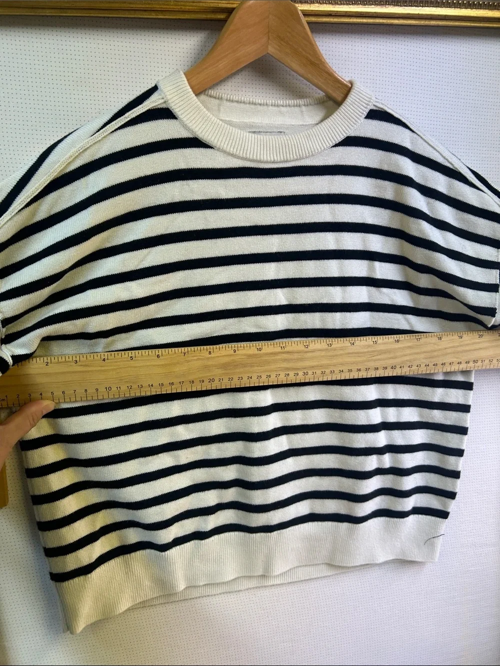 J. Crew White and Black Striped Crewneck Sweater | S